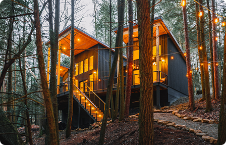 People having food and drinks at ski lodge